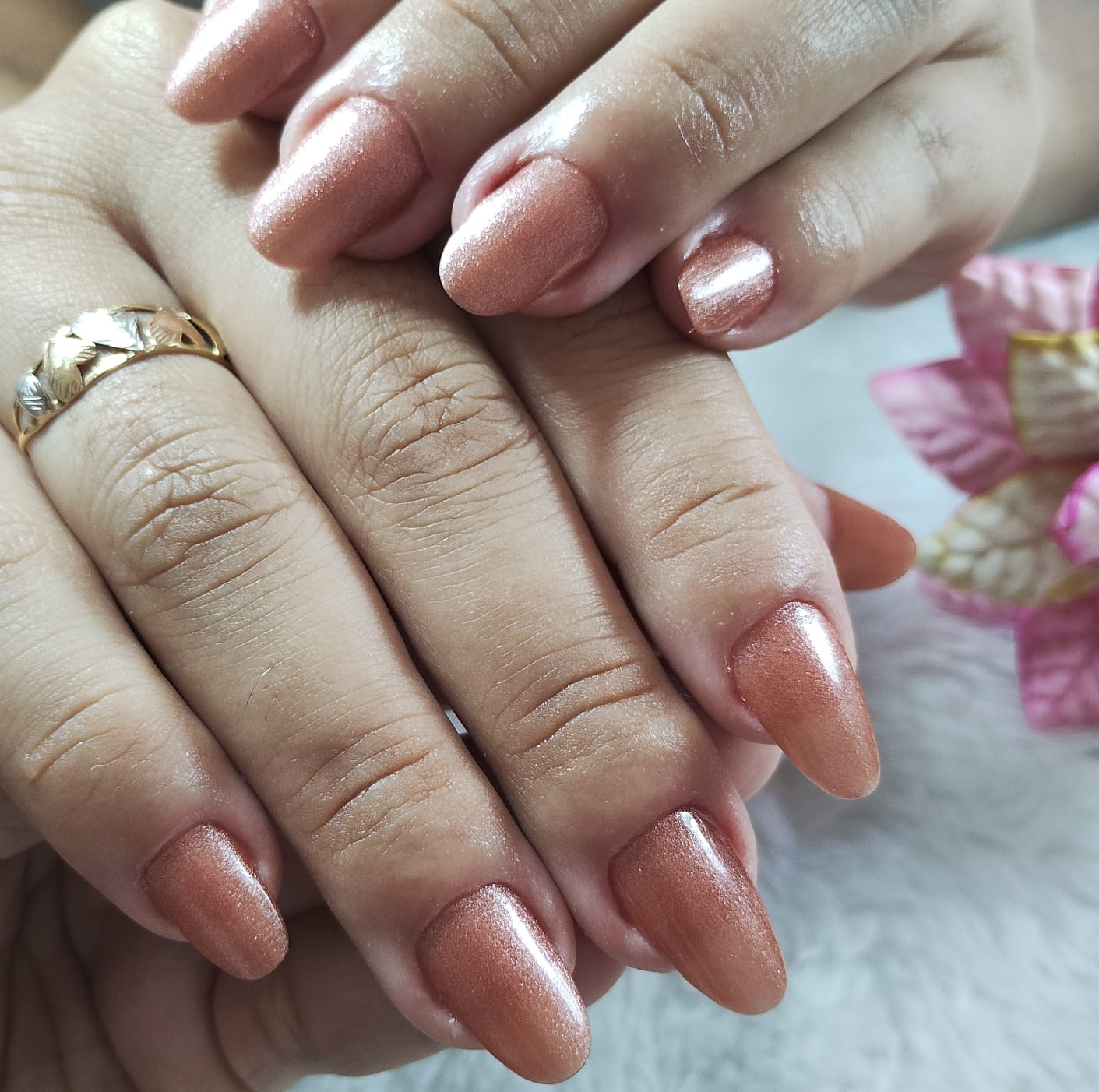 Alongamento com esmaltação normal